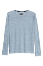 Men's Rag & Bone Owen Linen Long Sleeve T-shirt, Size - Blue