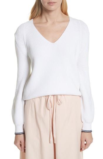 Women's Vince Bishop Sleeve Sweater - White