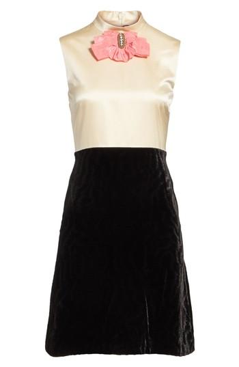 Women's Gucci Bow Embellished Satin A-line Dress Us / 40 It - Black