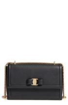 Salvatore Ferragamo Medium Grained Leather Bow Shoulder Bag - Grey