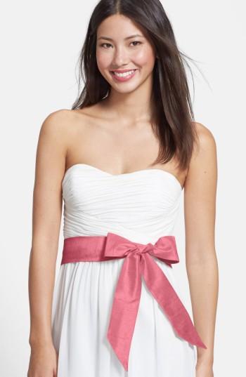 Women's L. Erickson Silk Charmeuse Medium Sash, Size - Azalea
