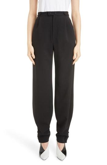 Women's Givenchy Button Detail Wool Trousers Us / 34 Fr - Black