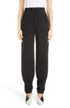 Women's Givenchy Button Detail Wool Trousers Us / 34 Fr - Black