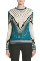 Women's Versace Collection Scarf Print Jersey Tee Us / 38 It - Blue