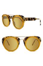 Women's Smoke X Mirrors Soda Pop 3 47mm Round Sunglasses - Moutard/ Gold Mirror