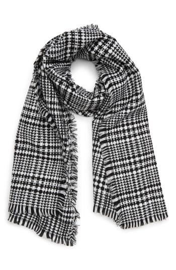Women's Bp. Waffle Plaid Scarf, Size - Black