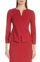 Women's Emporio Armani Starburst Pleat Jacket Us / 50 It - Red