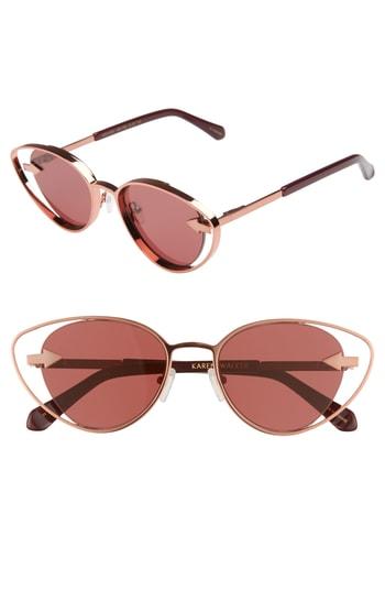 Women's Karen Walker Kissy Kissy 51mm Cat Eye Sunglasses - Aubergine