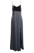 Women's Leith Velvet & Satin Maxi Slipdress, Size - Blue