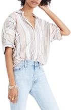 Women's Madewell Courier Stripe Shirt, Size - Beige