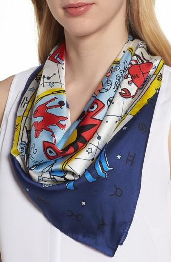 Women's Echo Written In The Stars Silk Scarf, Size - Blue