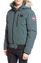 Men's Canada Goose 'borden' Regular Fit Bomber Jacket With Genuine Coyote Trim - Grey