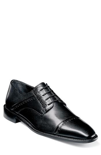 Men's Stacy Adams Ryland Cap Toe Derby M - Black