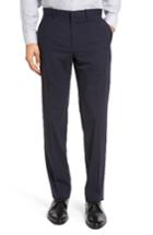 Men's Theory Marlo New Tailor 2 Flat Front Solid Stretch Wool Trousers - Blue