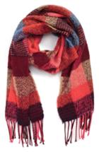 Women's David & Young Checked Scarf, Size - Orange