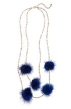 Women's Baublebar Loulou Genuine Marten Fur Pompom Layered Necklace