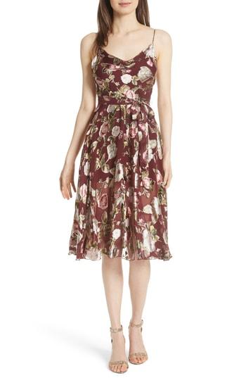 Women's Alice + Olivia Heather Cowl Neck Dress - Burgundy