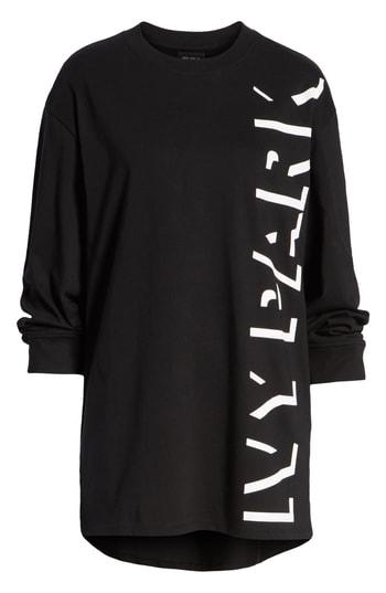 Women's Ivy Park Shadow Logo Boyfriend Pullover, Size - Black
