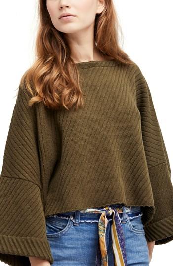 Women's Free People I Can't Wait Crop Sweater - Green