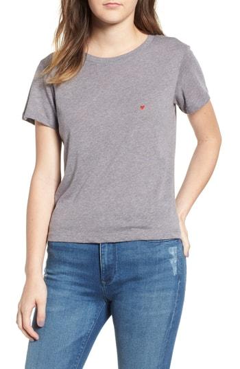 Women's Sub Urban Riot Embroidered Heart Tee - Grey
