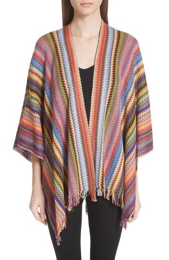 Women's Missoni Zigzag Cape, Size - Purple