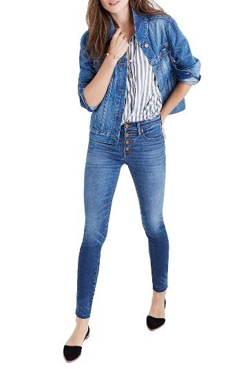 Women's Madewell High Waist Skinny Jeans: Button-through Edition