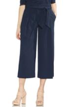 Women's Vince Camuto Pinstripe Belted Crop Pants - Blue