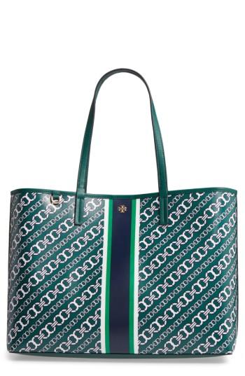 Tory Burch Gemini Link Canvas Tote - Green