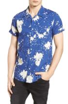 Men's Scotch & Soda Amsterdams Blauw Allover Print Camp Shirt - Blue