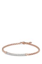 Women's David Yurman 'petite Pave' Metro Bracelet With Diamonds In Rose Gold