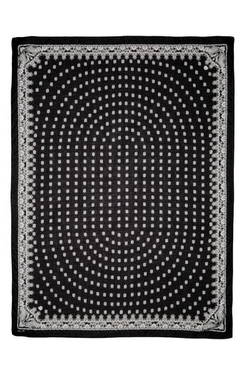 Women's Saint Laurent Bandana Print Cashmere & Silk Scarf, Size - Black