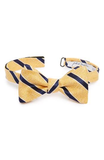 Men's John W. Nordstrom Stripe Silk Bow Tie, Size - Yellow