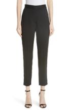 Women's Milly Flower Trim Italian Stretch Wool Pants - Black