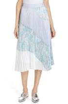 Women's Clu Floral Colorblock Pleated Skirt - Blue