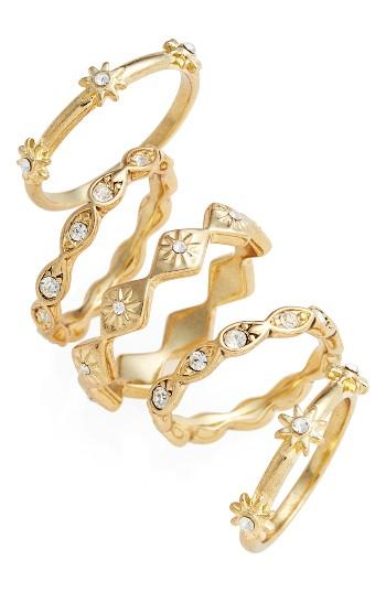 Women's Luv Aj Set Of Five Revel Starburst Stacking Rings