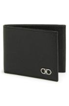 Men's Salvatore Ferragamo 'ten Forty One - Mini Chicco' Trifold Wallet - Black