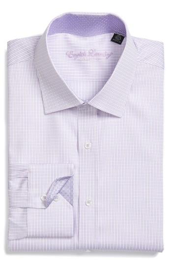 Men's English Laundry Trim Fit Check Dress Shirt .5 - 34/35 - Purple