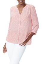 Women's Nydj Pleat Back Blouse - Orange
