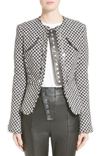 Women's Alexander Wang Check Tweed Peplum Jacket
