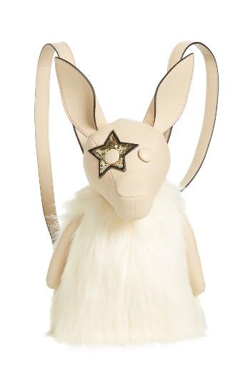 Kendall + Kylie Normie Faux Fur & Leather Backpack - Beige