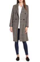 Women's Sosken Double Breasted Plaid Coat - Brown