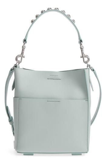 Allsaints Mini Suzi North/south Leather Tote - Green