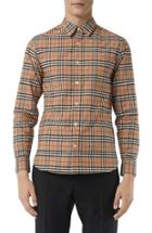 Men's Burberry George Check Sport Shirt - Beige