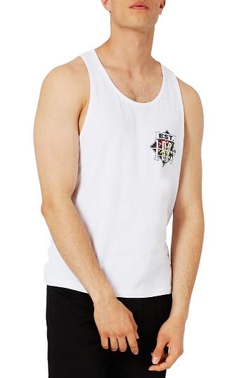 Men's Topman Cali Graphic Tank - White