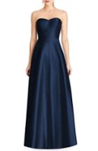 Women's Alfred Sung Strapless Sateen Gown - Blue