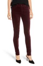 Women's Ag The Farrah High Waist Velvet Jeans - Burgundy