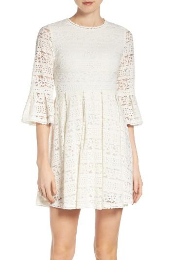 Women's Nsr Lace Skater Dress - White