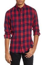 Men's Nordstrom Men's Shop Plaid Flannel Sport Shirt - Blue