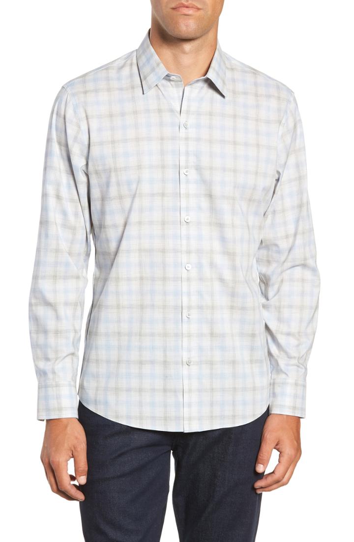 Men's Zachary Prell Mourad Fit Sport Shirt, Size Medium - Grey