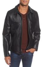 Men's Schott Nyc Slim Fit Leather Jacket - Black